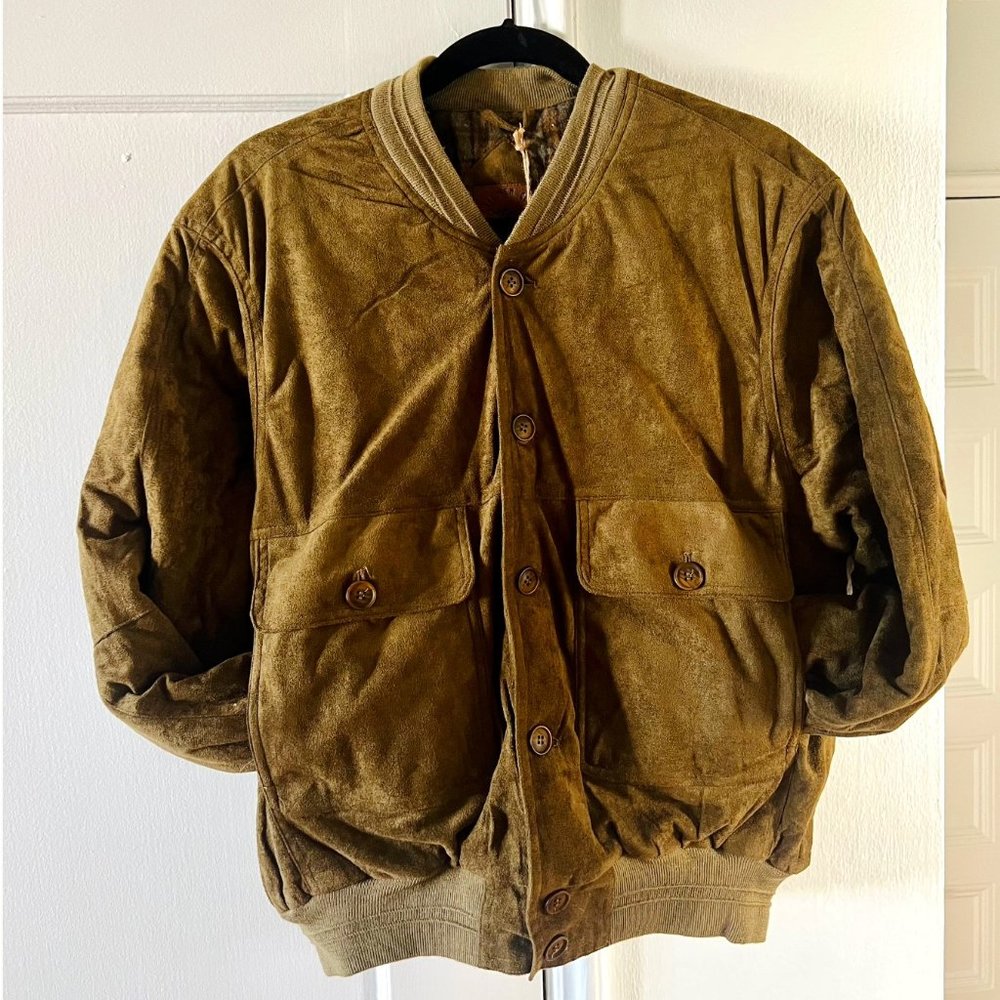Suede Oversize Bomber Jacket Small
